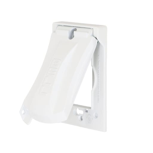 Taymac / Hubbell - Bell MX1050W 1-Gang Flip Weatherproof Cover, Vertical/Horizontal, 12-in-1, White