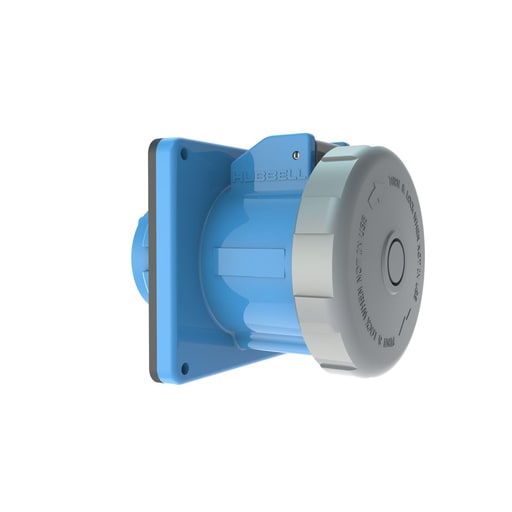 Hubbell Wiring Device - Hubbell HBL460R9W 60 Amp 250 Volt 3-Phase 3-Pole 4-Wire Watertight IEC Pin and Sleeve Receptacle