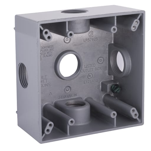 Raco Manufacturing - Raco 5342-0 Two Gang Weatherproof Box, (5) 3/4" Outlets