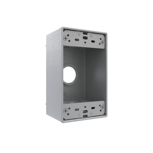 Taymac / Hubbell - Taymac SB375S 1g Weatherproof Box (3) 3/4 In. Outlets - Gray