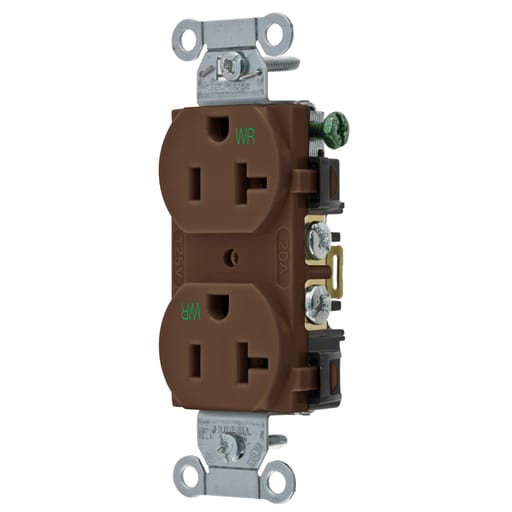 Hubbell Wiring Device - Hubbell BR20WR WTR RES, COM GRD, 20A 125V, 5-20R, BR