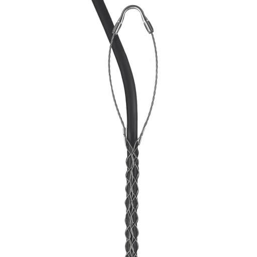 Hubbell Wiring Device - Hubbell / Kellems 024-02-019 Standard Duty Support Grip, Single Eye, Split Mesh, Lace Closing, Stainless Steel - 1.50"-1.74"