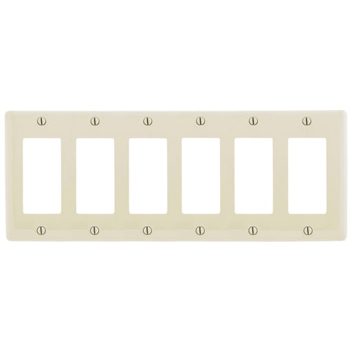 Hubbell Wiring Device - Hubbell NP266LA WALLPLATE, 6-G, 6) RECT, LA
