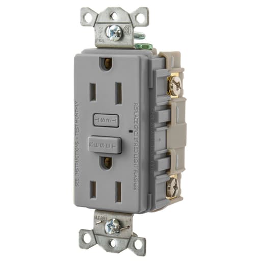 Hubbell Wiring Device - HWDK GF15GY 15A HUBBELL PRO GFR GRA