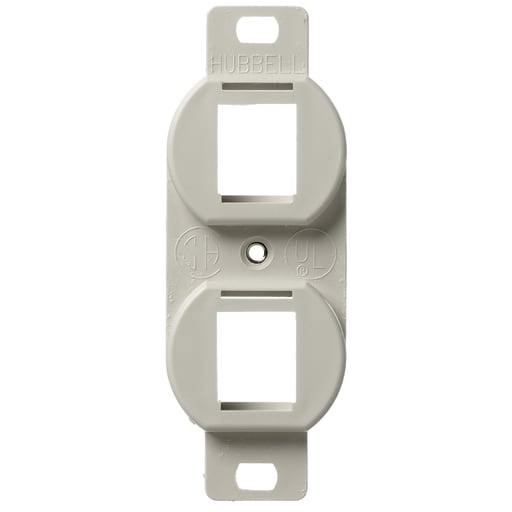 Hubbell Wiring Device - Hubbell BR106C 1-Gang Office White 2-Port Receptacle Face Plate