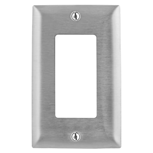Hubbell Wiring Device - Hubbell SS26 1Gang Wall Plate, Decorator, Standard - 302/304 Stainless Steel