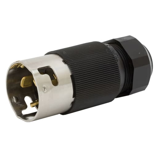 Hubbell Wiring Device - Hubbell CS6365L 50 Amp 125/250 Volt 3-Pole 4-Wire Black Locking Male Plug
