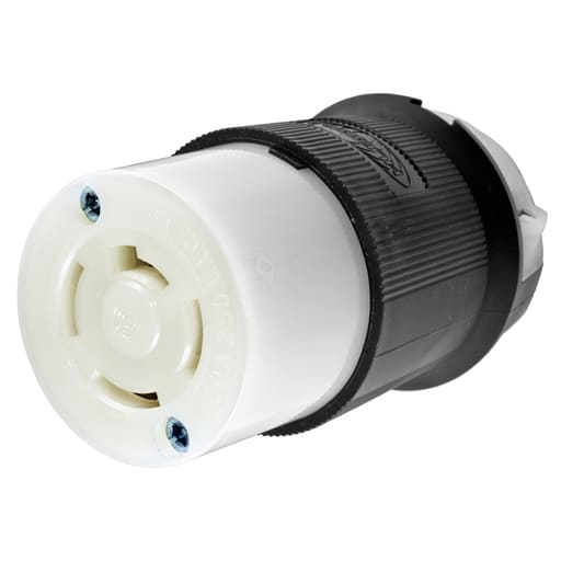 Hubbell Wiring Device - Hubbell HBL7413GCB 20 Amp 3-Phase 250 VAC 3-Pole 4-Wire Non-NEMA Black and White Nylon Locking Connector