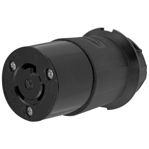 Hubbell Wiring Device - Hubbell HBL2323BK Locking Connector, 20A 250V, L6-20R, BK