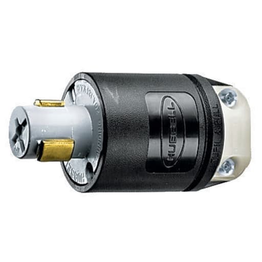 Hubbell Wiring Device - Hubbell HBL23004HG 20 Amp 125 Volt 2-Pole 3-Wire Locking Plug