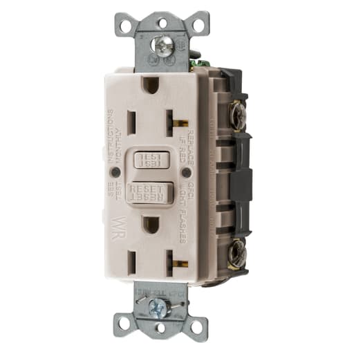 Hubbell Wiring Device - Hubbell GFWRST20LA20A COMM SELF TEST WR GFR LT ALMOND
