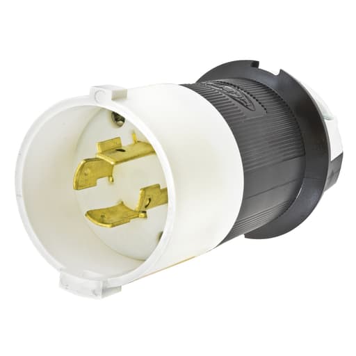 Hubbell Wiring Device - Hubbell HBL2431S 20 Amp 480 Volt 3-Pole 4-Wire NEMA L16-20P Black and White Locking Plug