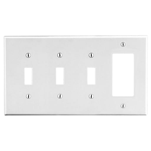 Hubbell Wiring Device - HPW P326W WALLPLATE, 4-G, 3) TOG 1)
