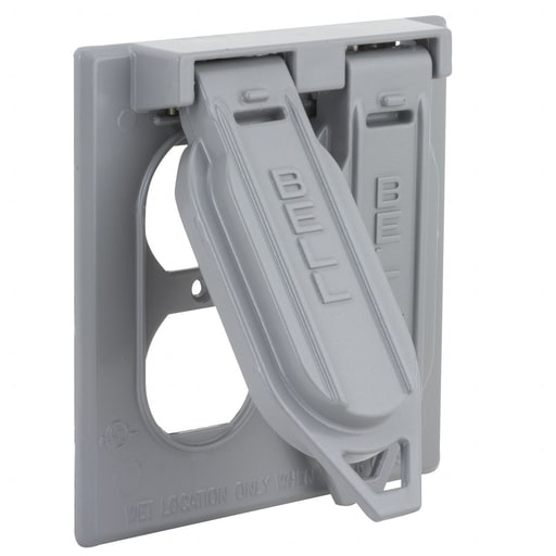 Raco Manufacturing - Raco 5148-0 Two-Gang Weatherproof Cover, Horizontal, Duplex