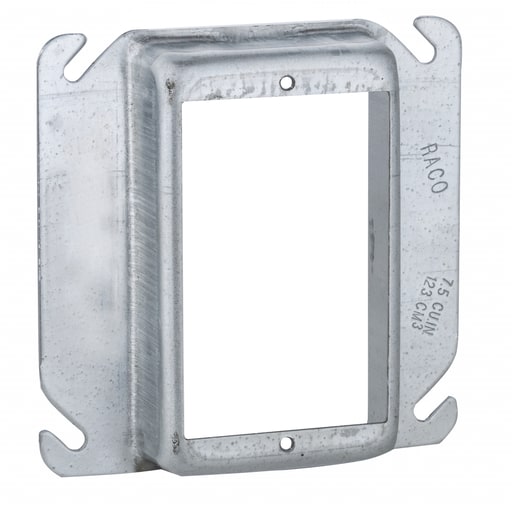 Raco Manufacturing - Raco 774 4" Steel Square Mud-Ring, For 1 Device, Raised 1"