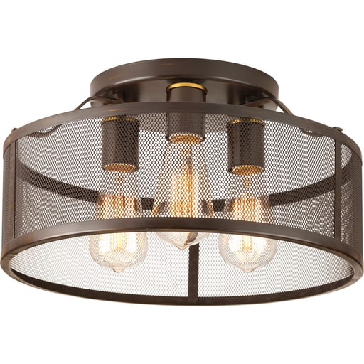 Progress Lighting - Progress P3452-20 Swing Collection Three-Light 15" Flush Mount