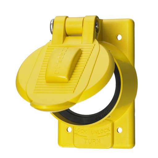 Hubbell Wiring Device - Hubbell HBL77CM74WO Yellow Thermoplastic Weatherproof Lift Cover