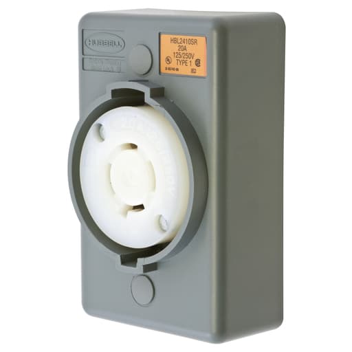 Hubbell Wiring Device - Hubbell HBL2410SR Locking S/SHRD Receptacle, L14-20R, SURF MT