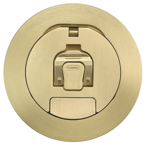 Hubbell Wiring Device - Hubbell CFBS1R4CVRBRS S1R FB 4 COVER, BRUSHED BRASS PLATED