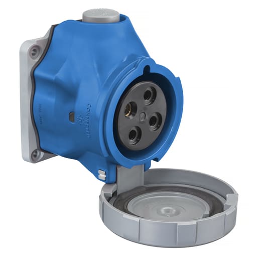 Hubbell Wiring Device - Hubbell HBLS430R9W 30/32 Amp 250 Volt 3-Pole 4-Wire Blue IEC Pin and Sleeve Receptacle
