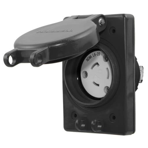 Hubbell Wiring Device - HWDK HBL67W48BK WATERTIGHT RECEP AS