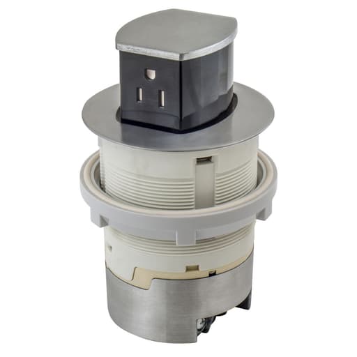 Hubbell Wiring Device - Hubbell RCT201ALU 15A Kitchen Counter Receptacle, Flush Mount, Aluminum