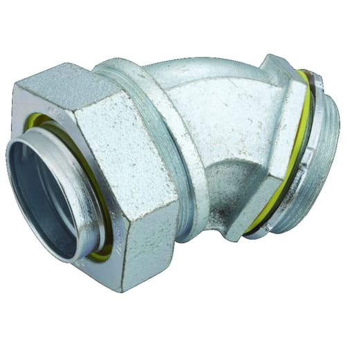 Raco Manufacturing - Raco 3448 2" 45deg Liquidtight Connector, Uninsulated, Malleable Iron