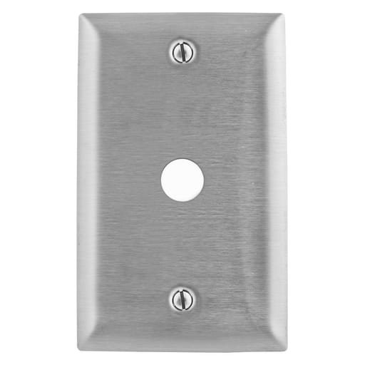 Hubbell Wiring Device - Hubbell SS11 1-Gang Stainless Steel 1-Telephone Screw Mount Wallplate