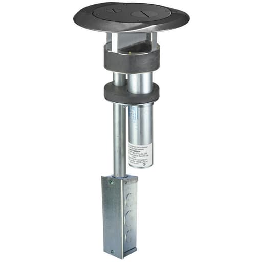 Hubbell Wiring Device - Hubbell S1PTFFBLJ 1-Piece Black Fire-Rated Furniture Feed Poke-Through with Junction Box