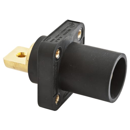 Hubbell Wiring Device - Hubbell HBLMRBBK Single Pole, 300/400A Male BUS RECEP, BK