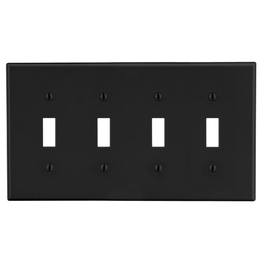 Hubbell Wiring Device - HWDK PJ4BK WALLPLATE, M-SIZE, 4-G,