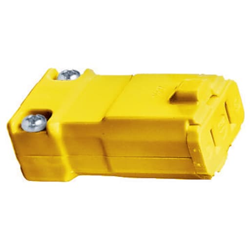 Hubbell Wiring Device - Hubbell HBL5869VY 15 Amp 125 Volt 2-Pole 3-Wire NEMA 1-15R Yellow Nylon Straight Blade Device Connector Body