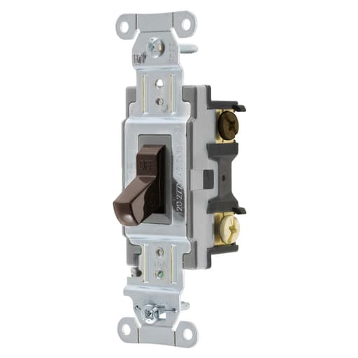 Hubbell Wiring Device - Hubbell CS315 15 Amp 120/277 VAC 3-Way Brown Toggle Switch