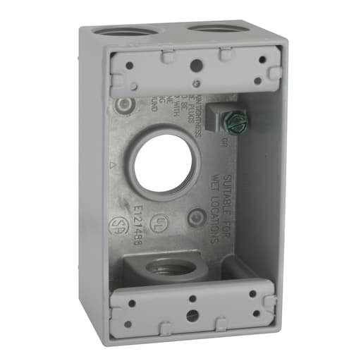 Raco Manufacturing - Raco 5330-0 Single Gang Weatherproof Box, (4) 3/4" Outlets