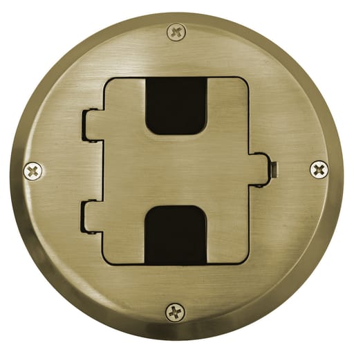 Hubbell Wiring Device - Hubbell RF515BPFLOOR BOX KIT, WOOD FLR TYPE, BRASS PLT