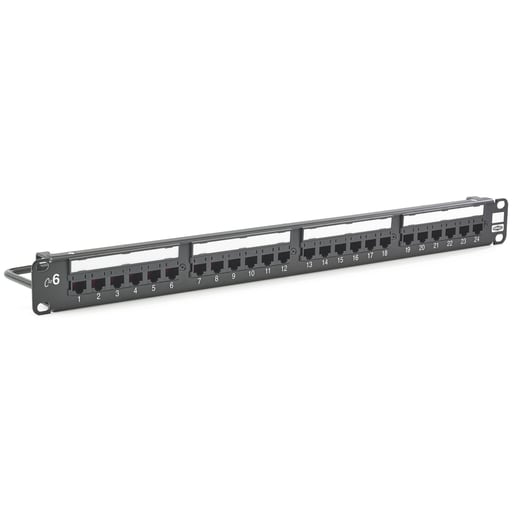 Hubbell Wiring Device - Hubbell Wiring Devices HP624 24-Port 1 Rack Unit Category 6 Patch Panel