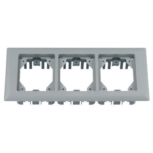Hubbell Wiring Device - Hubbell PFBRFGY3 3-Gang 6 x 11.35 Inch Gray Plastic Rectangular Floor Box Cover and Flange Assembly