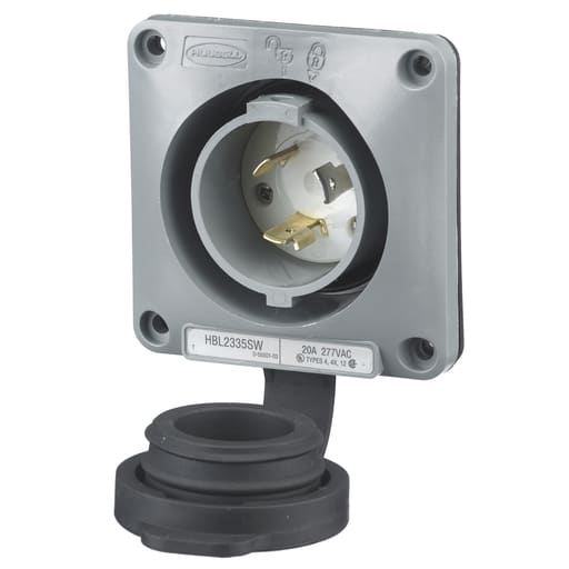 Hubbell Wiring Device - HCI HBL2335SW LKG WT S/SHRD FLG-INL