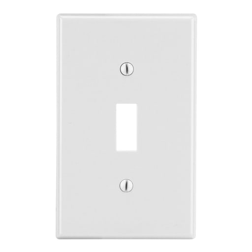 Hubbell Wiring Device - Hubbell P1W 1-Gang (1) Toggle Wallplate, Standard, Nylon, White