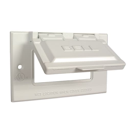 Raco Manufacturing - Bell 5101-1 1-Gang Weatherproof Cover, Horizontal, GFCI, White