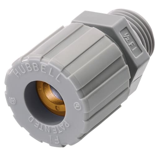 Hubbell Wiring Device - Hubbell SHC1002CR 1/4 Inch 0.13 to 0.19 Inch Diameter Cord Straight Male Cord Connector