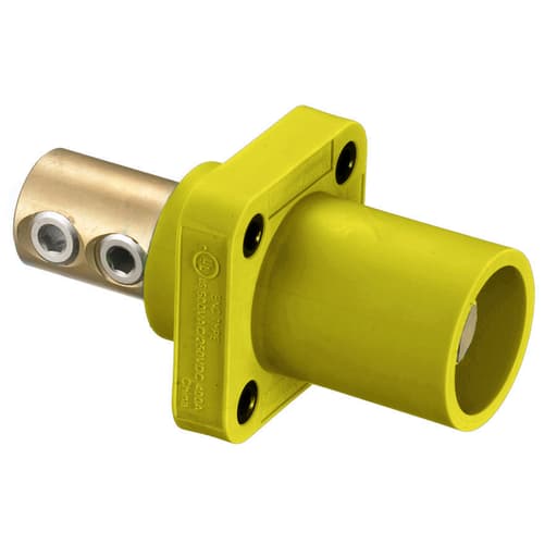 Hubbell Wiring Device - Hubbell HBLMRY Single Pole, 300/400A Male Receptacle, SCRW, YL
