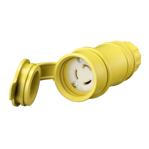 Hubbell Wiring Device - Hubbell HBL25W47 15A 125V Twist-Lock ELASTOGRIP Watertight Yellow Elastomer Connector Body