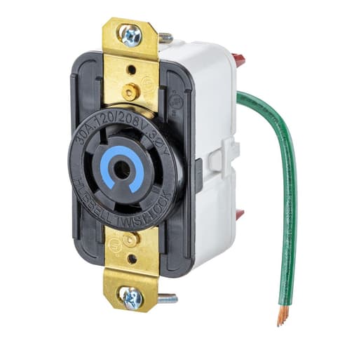 Hubbell Wiring Device - Hubbell HBL2810ST 30A, 3 Phase Y 120/208V AC, 4 Pole, Spring Termination Single Flush Receptacle