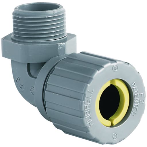 Killark - Killark ZN108CR 1/2" Nylon Cord Connector, 90± Bend, Cord Range .375-.500, Blue