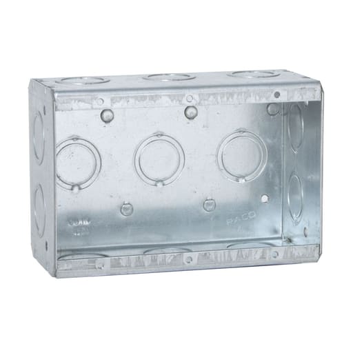 Raco Manufacturing - Raco 692 Masonry Box, 3 Device, Non-gangable, 2-1/2" Deep, 1/2" & 3/4" End Knockouts
