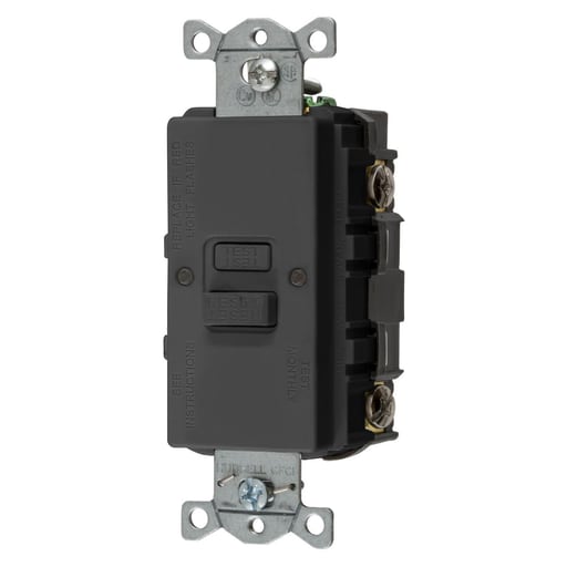 Hubbell Wiring Device - Hubbell GFBFST20BK20A COM SELF TEST FACELESS GFR BLACK