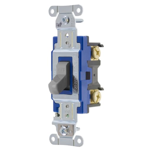 Hubbell Wiring Device - Hubbell 1201GY SWITCH, HUBPRO, 1-POLE, 15A 120/277V, GY