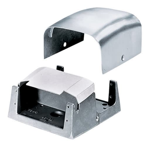 Hubbell Wiring Device - Hubbell FR80AL 2-Gang Brushed Aluminum Poke-Through Pedestal Service Fitting
