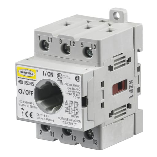 Hubbell Wiring Device - Hubbell HBLDS3RS Replacement Switch, Mechanical Interlock, 600V RMS Max